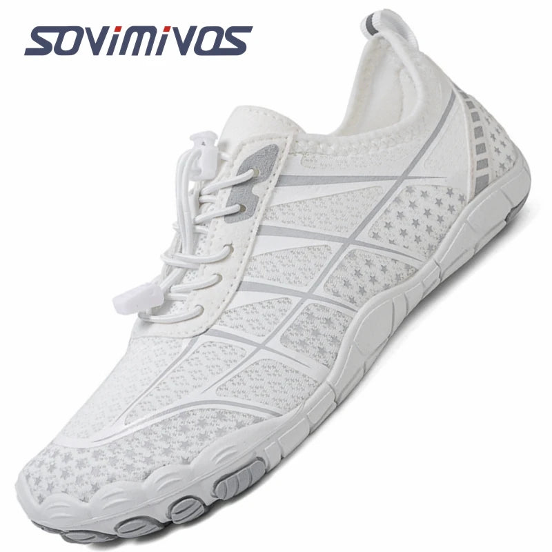 SOVIMIVOS Unisex Barefoot Shoes for Men Women Wide Toe Beach Walking Sneakers Zero Drop Outdoor Elastic Band Running Shoes