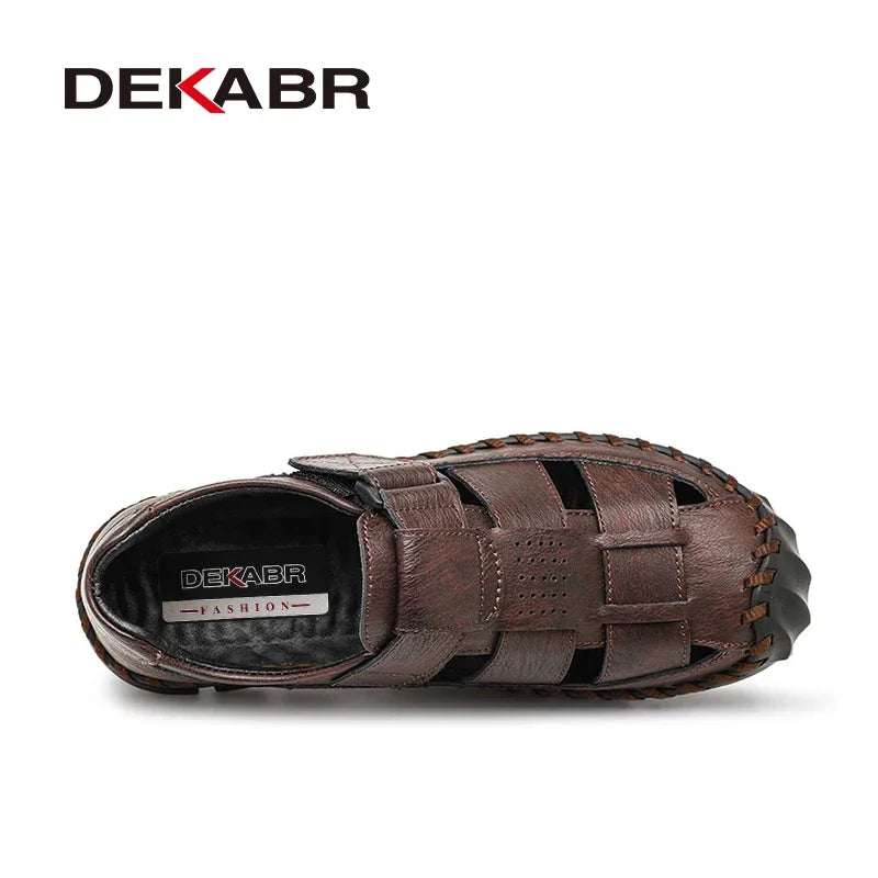 DEKABR Casual Shoes Men Sandals Leather Real Male Sandals Shoes Outdoor Mens Summer Sandals Fashion Comfortable Sandals