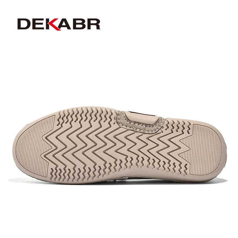 DEKABR Summer Men Casual Shoes Luxury Brand Genuine Leather Men Loafers Moccasins Breathable Slip on Italian Style Driving Shoes