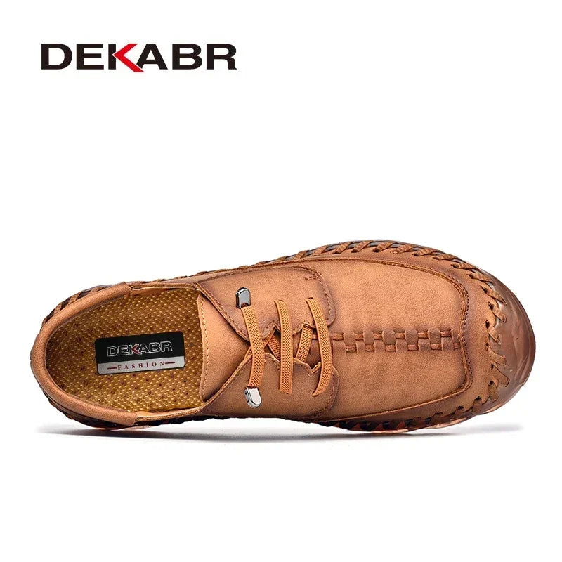 DEKABR Fashion Casual Men Shoes Leather Handmade Driving Shoes Adult Brand Mens Loafers Soft Slip-on Men Footwear Size 38~46