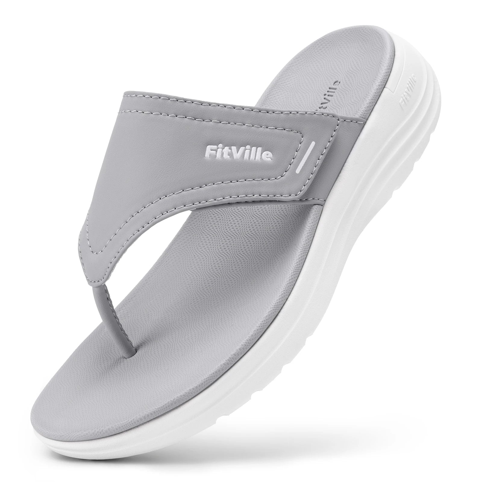 FitVille Women's Flip Flops Wide Width Comfortable and Adjustable Flip Flops for Women with Arch Support and Beach Non Slip