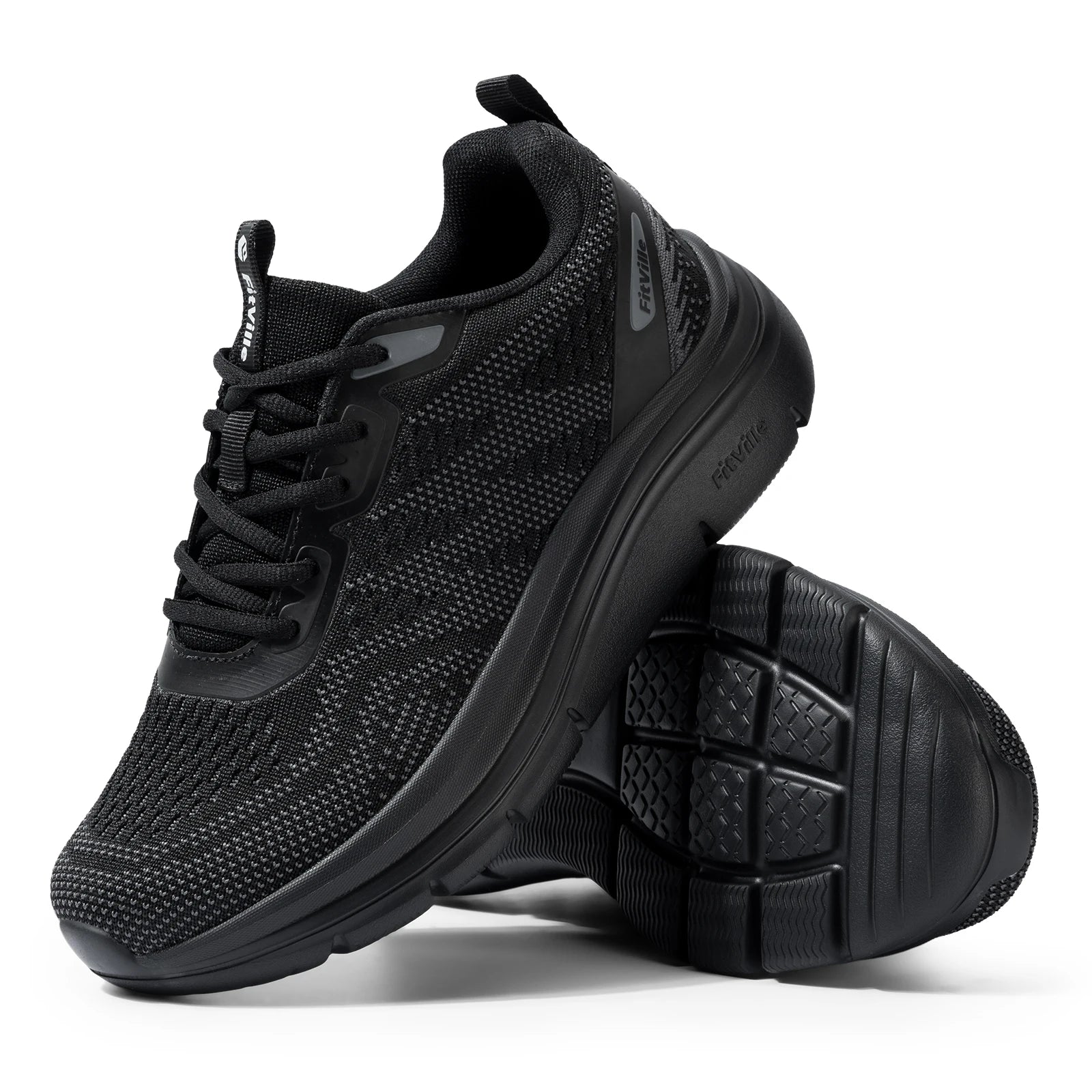 FitVille Lightweight Women's Sport Shoes Thick Sole Walking Shoes Extra Wide Sneakers Breathable for Swollen Feet Arch support