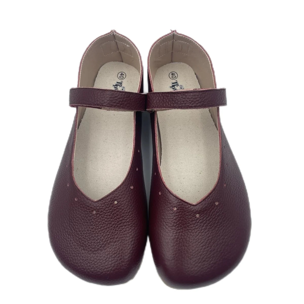 Tipsietoes 2025 Sprinng Autumn Barefoot Genuine Leather Ballerina Mary Jean Women With Flat Soft Sole Zero Drop Wider Toes Box