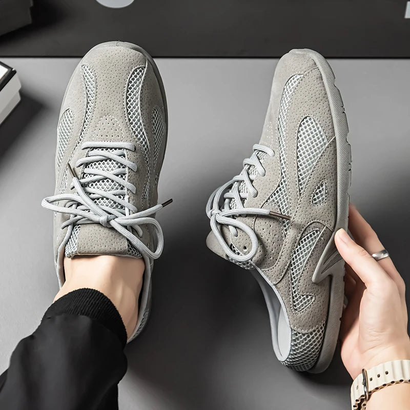 Men's Casual Half Slippers Breathable Casual Shoes for Men Fashion Lace Up Shoes Luxury Soft Sole Running Shoes Men Tenis Shoes
