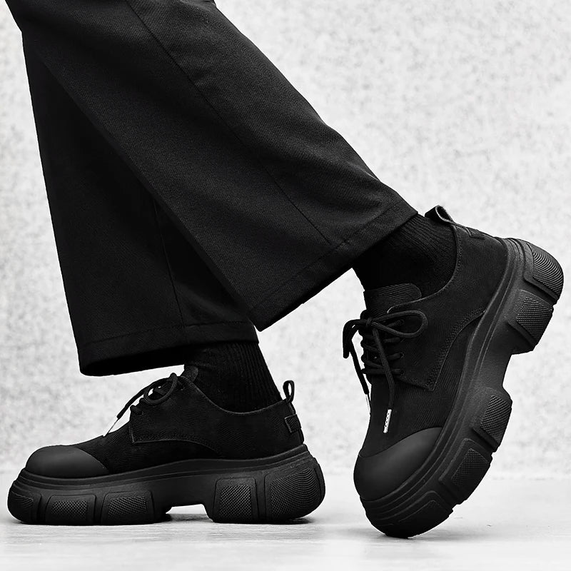 STRONGSHEN Mens Casual Shoes Thick Bottom Leather Shoes Men Sneakers Design High Quality Man Oxfords Shoes Formal Dress Footwear