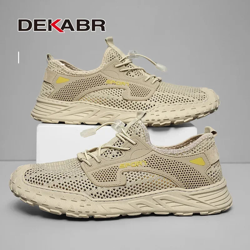 DEKABR New Men's Casual Shoes Fashion Comfortable Breathable Summer Mesh Non-Slip Thick Soft Outsole Shoes For Men