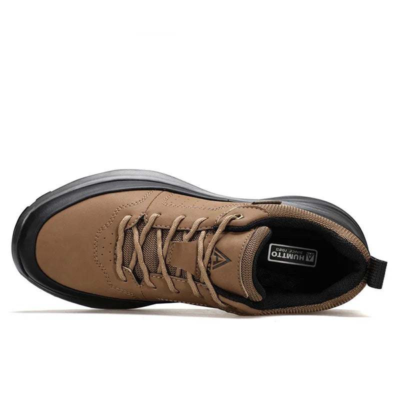 Chaussures de randonnée en cuir HUMTTO antidérapantes pour hommes, baskets de sport de sécurité pour l'extérieur, bottes de trekking respirantes pour hommes