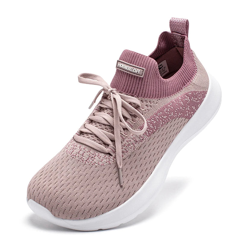 HOBIBEAR Wide Toe Running Shoes Men Woman Comfortable Travel Sneakers Breathable Lace-Up Non Slip Walking Shoes