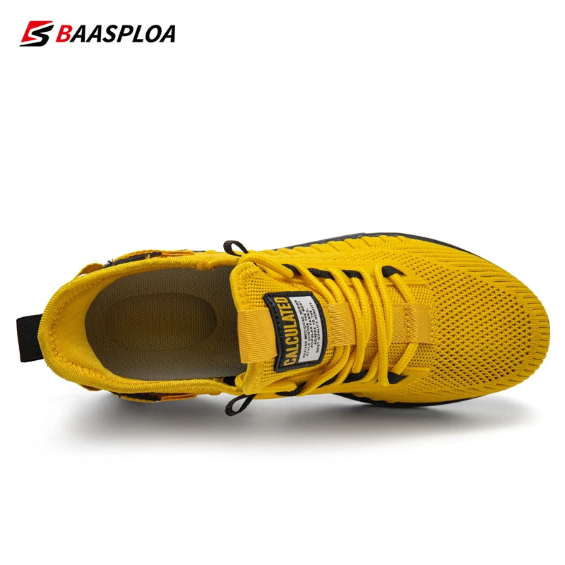 Baasploa Lightweight Running Shoes For Men Casual Men's Designer Mesh Sneakers Lace-Up Male Outdoor Sports Walking Shoe