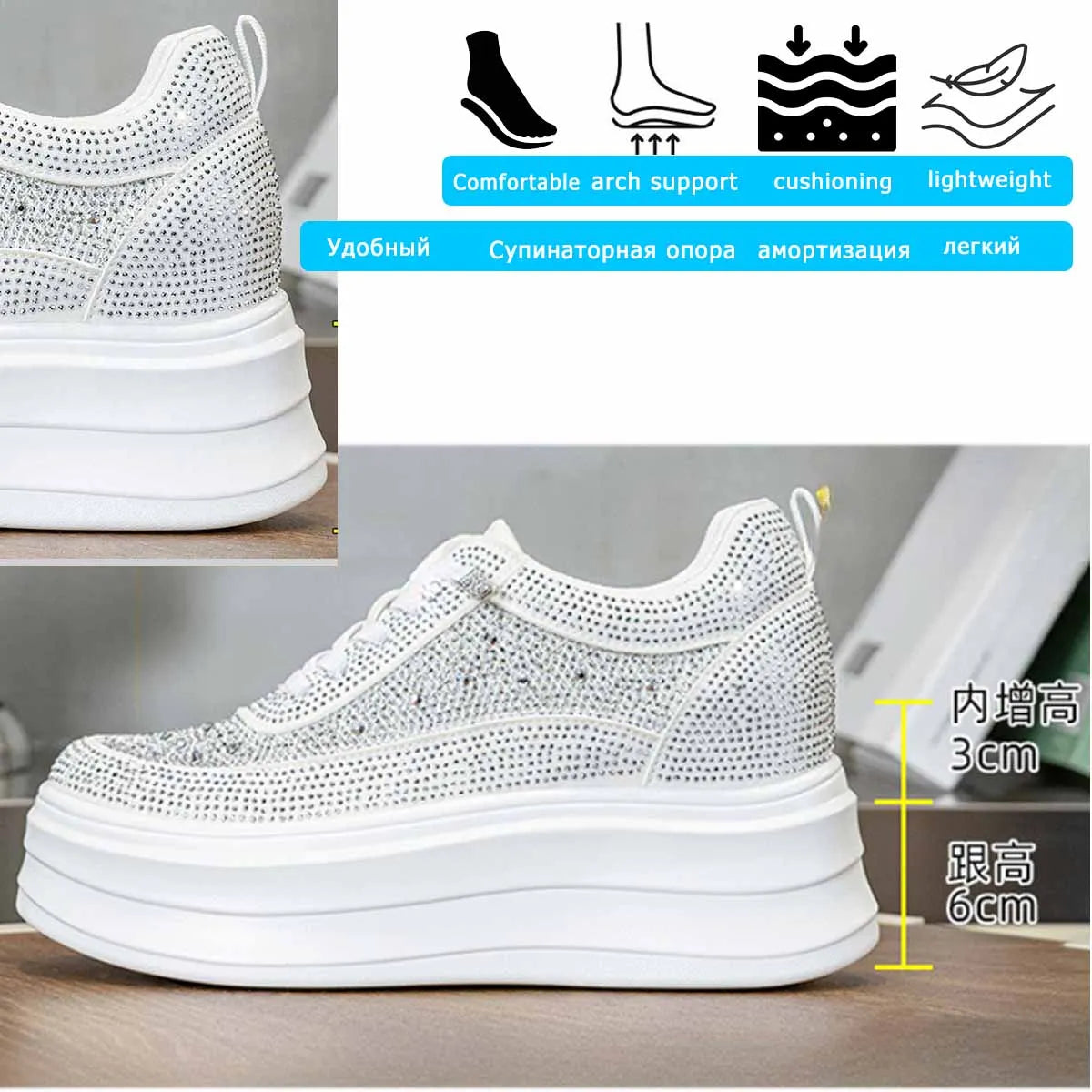 Fujin 9cm Air Mesh Micrifiber Synthetic Leather Summer Chunky Sneakers Breathable Platform Wedge Women Vulcanize Hollow  Shoes