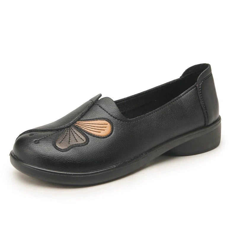 WOZIGIC Chaussures plates en microfibre pour femmes, antidérapantes, motif papillon, souples, pour printemps et automne