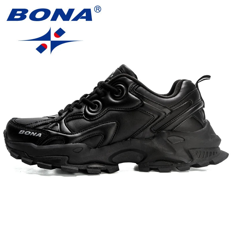 BONA 2023 New Comfortable Light Soft Style Men Running Shoes  Jogging Trekking Sneakers Lace Up Athletic Shoes  Free Shipping