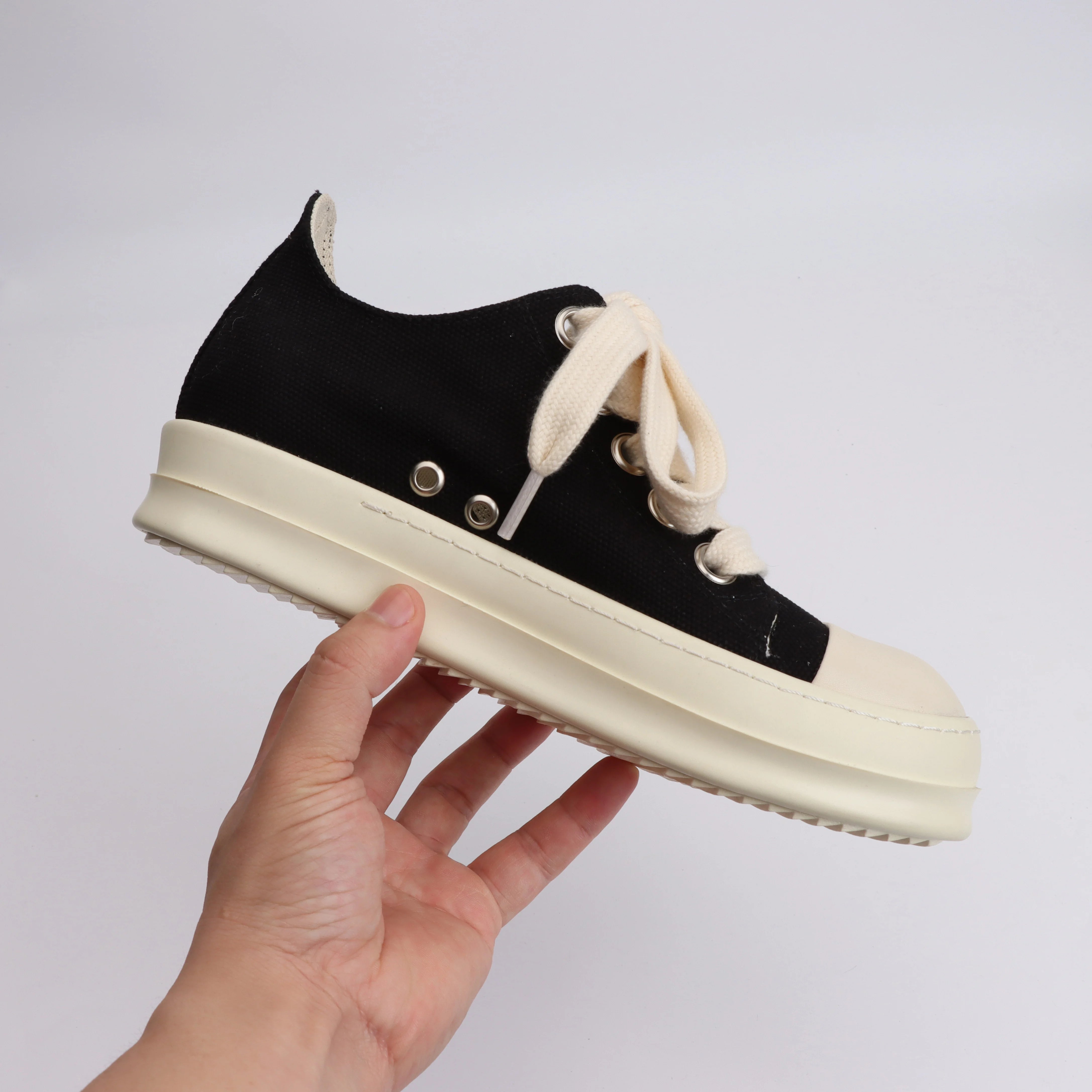 Ricking 2025 Shoes Ramones Low Black Shoes Casual Shoes for Men Canvas Sneakers Womens Breathable Leather