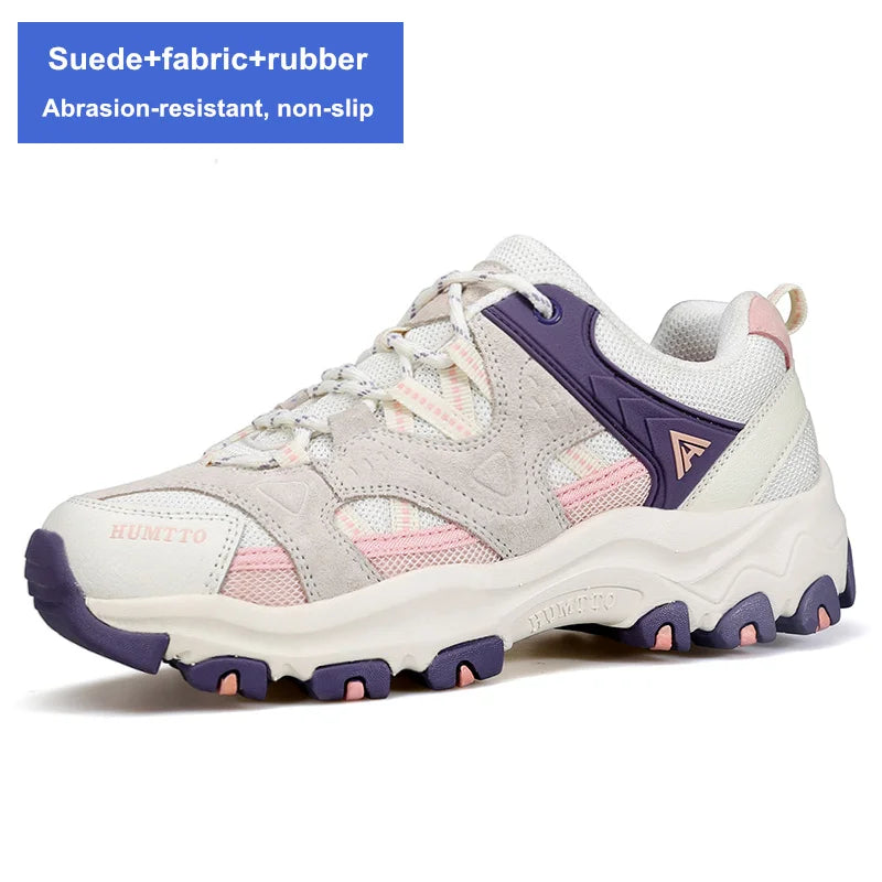 HUMTTO Waterproof Shoes for Women Outdoor Womens Hiking Shoes Luxury Designer Breathable Sports Trekking Climbing Sneakers Woman