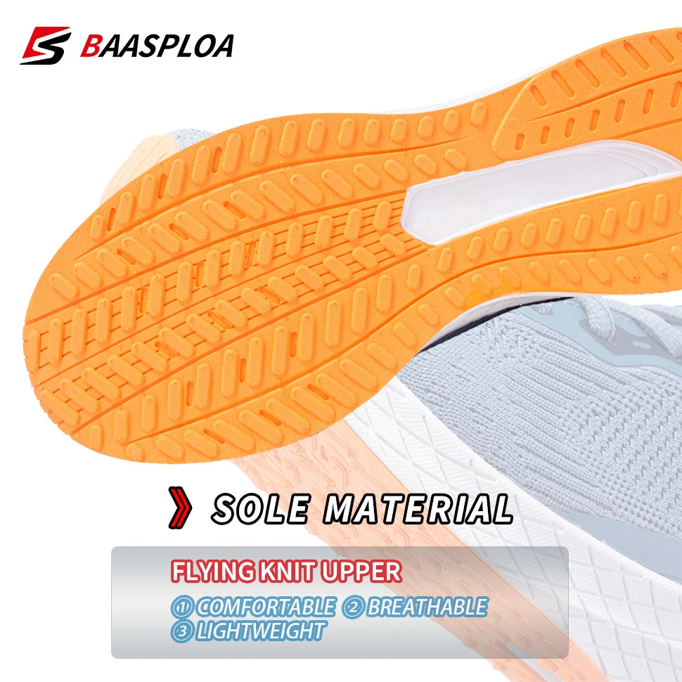 Baasploa Men Running Shoes Casual Lightweight Breathable Lace Up Sneakers Male Outdoor Non-Slip Jogging  Sports Tennis Shoes