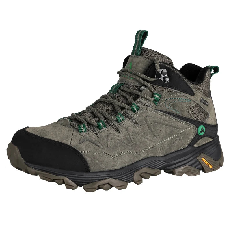 HUMTTO Hiking Shoes Genuine Leather Men's Sports Shoes Non-slip Winter Outdoor Safety Sneakers Breathable Trekking Boots for Men