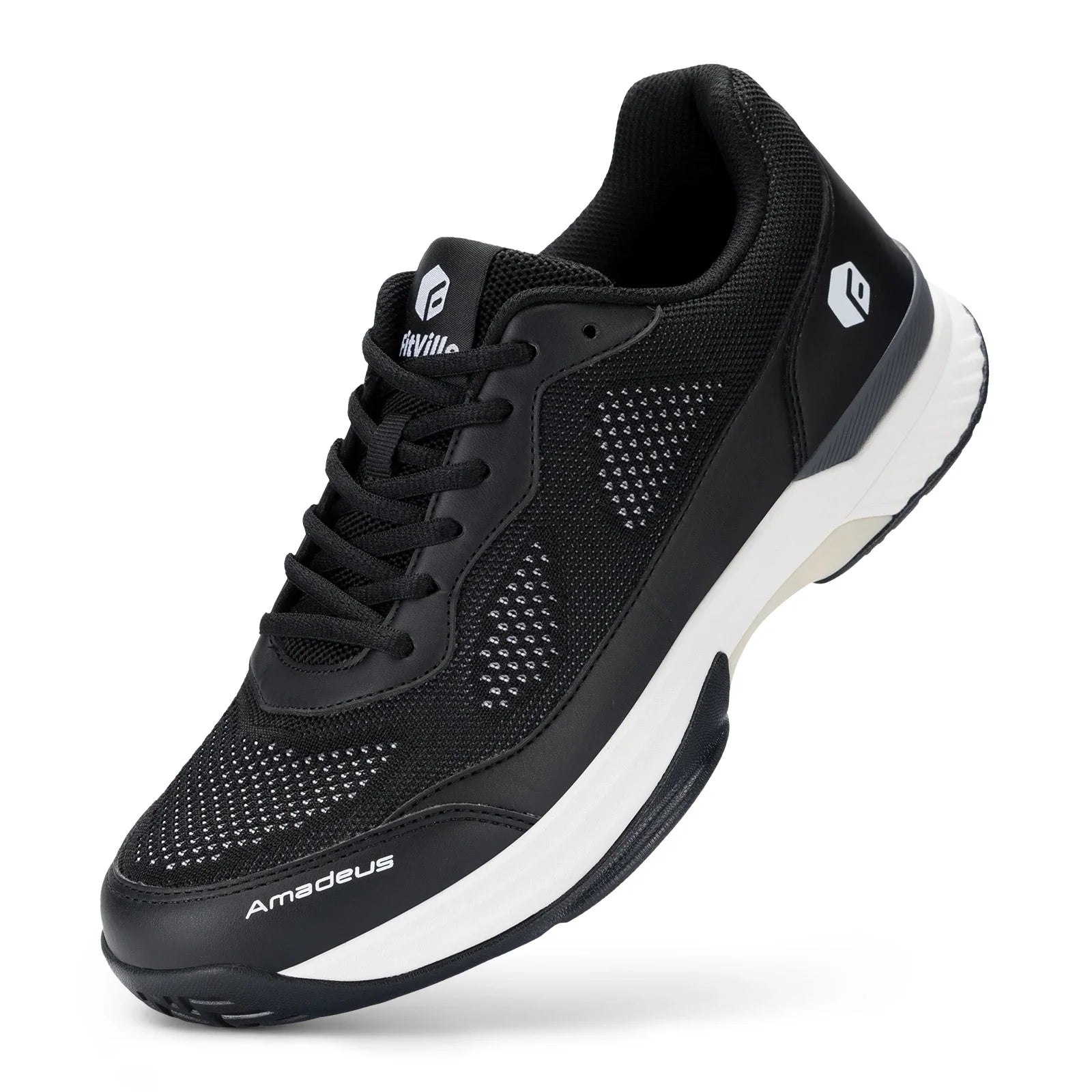 FitVille Men'S Tennis Shoes Wide Version 2E Professional Training Sports Shoes Breathable Non-Slip Rackets With Arch Support