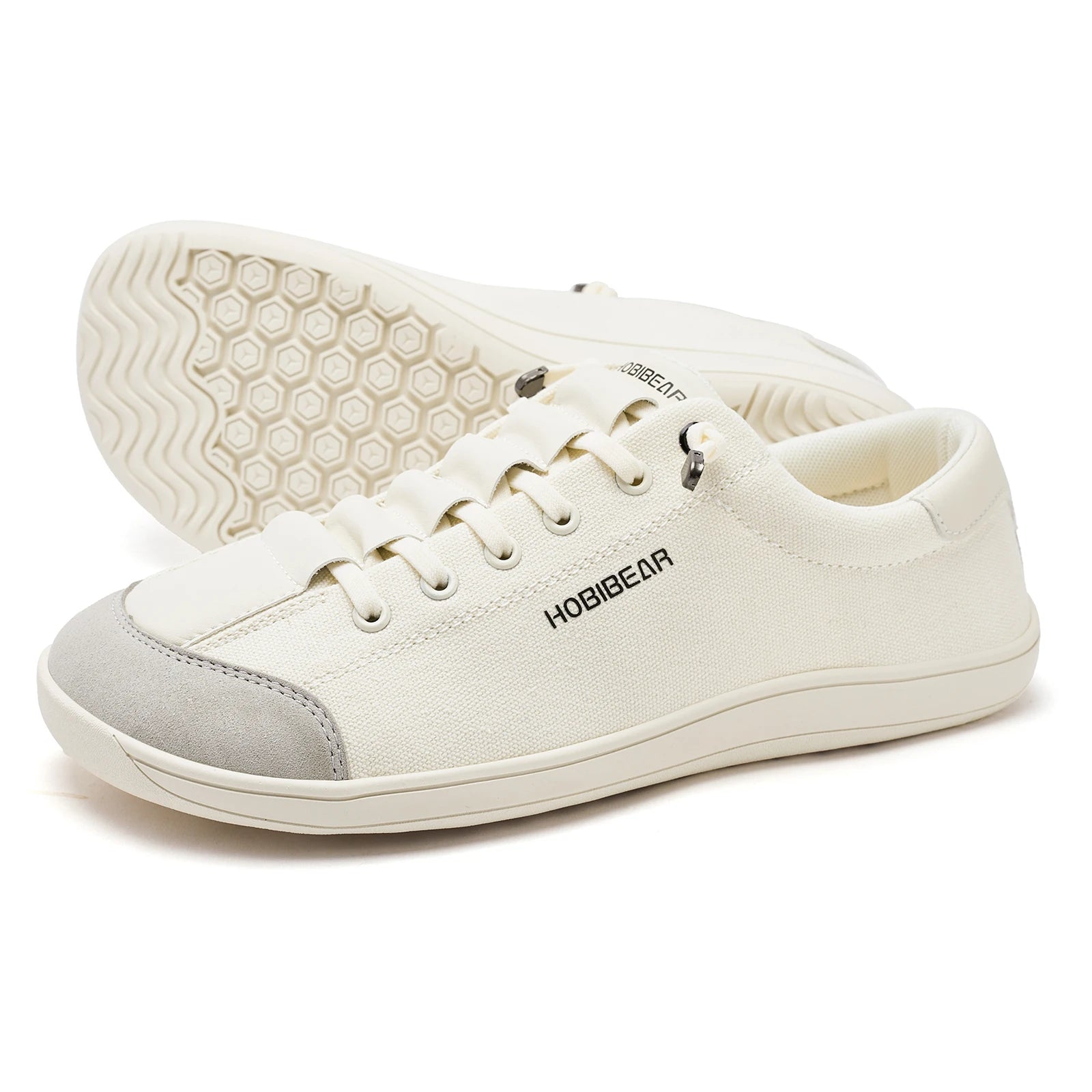 HOBIBEAR Wide-Toe Barefoot Matching Family Shoes Minimalist Hook Loop Canvas Sneakers Casual Slip On Walking Shoes