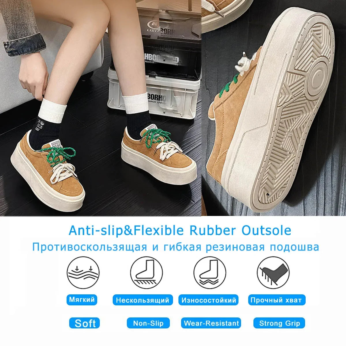 Fujin 5cm Genuine Leather Autumn Vulcanize High Brand Comfy Chunky Sneaker Women Platform Wedge Vulcanize Spring Flats Shoes