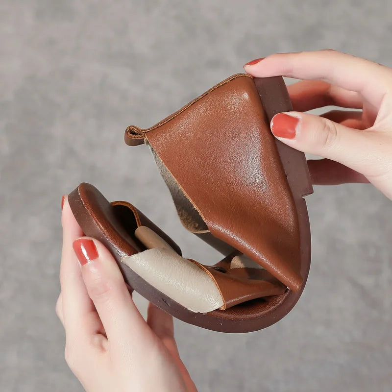 DRKANOL Fashion Weaving Sandals Women Summer 2025 Handmade Retro Shoes Open Toe Mixed Colors Genuine Leather Gladiator Sandals