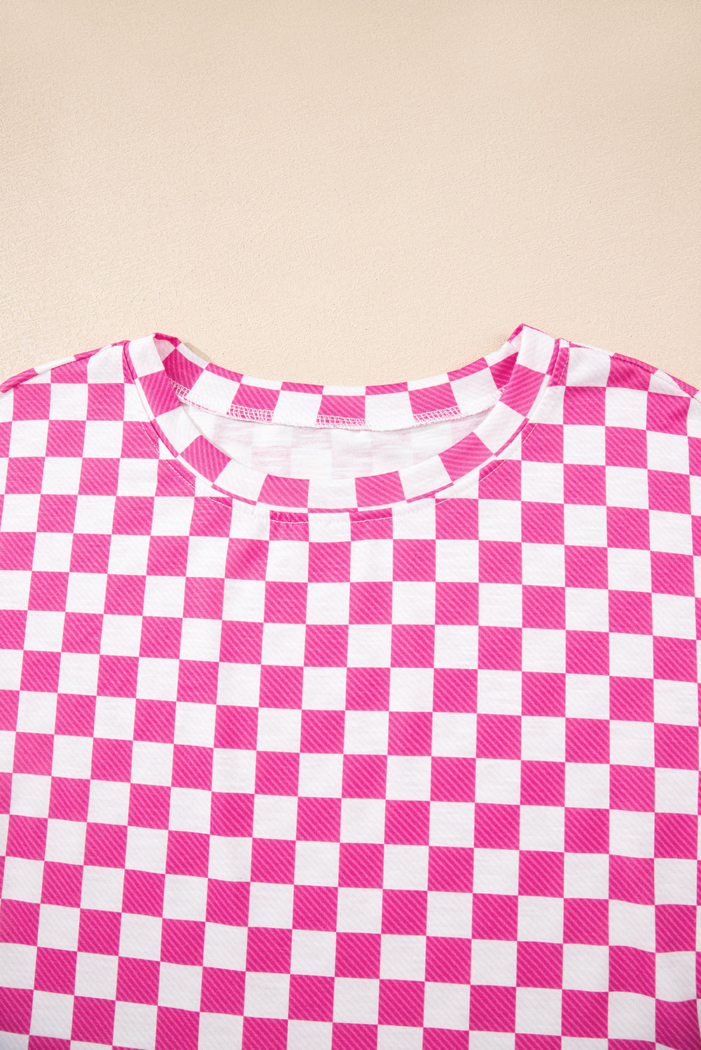 Black Checkerboard T Shirt and High Waist Skorts Set